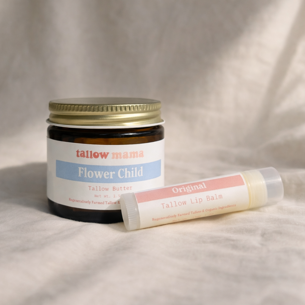 Mini Tallow Kit – Tallow Lip Balm + Tallow Butter of Your Choice